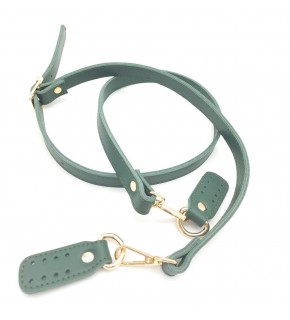 Çanta Aksesuar Gerçek Deri Çift Kat Dikişli Uzun Sap Yeşil