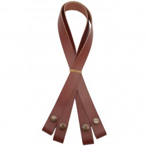 Çanta Aksesuar Gerçek Deri Çıtçıtlı Çanta Sapı Kızıl Kahve Renk Antik Metalli