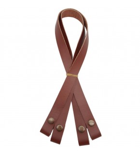 Çanta Aksesuar Gerçek Deri Çıtçıtlı Çanta Sapı Kızıl Kahve Renk Antik Metalli