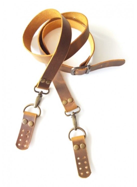 Çanta Aksesuar Gerçek Deri Crazy Oil Hardal Sarı Renk Ayarlı Sap