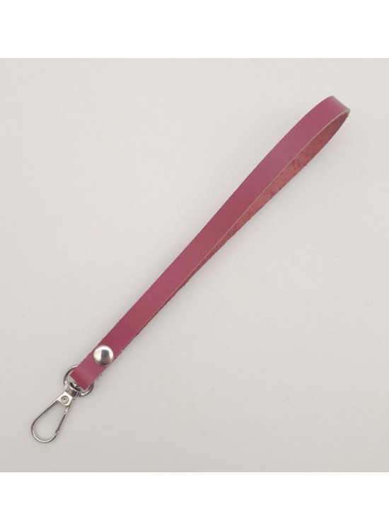 Çanta Aksesuar Gerçek Deri Fuşya Renk Elcik Gümüş Metalli