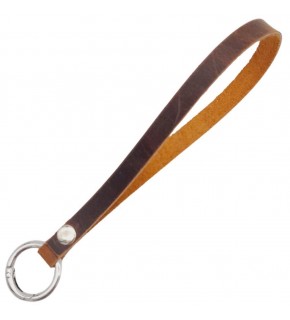 Çanta Aksesuar Gerçek Deri Halkalı Elcik Crazy Oil Hardal Sarı Renk Gümüş Metalli