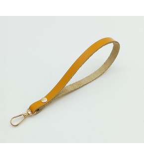 Çanta Aksesuar Gerçek Deri Hardal Renk Elcik Light Gold Metalli