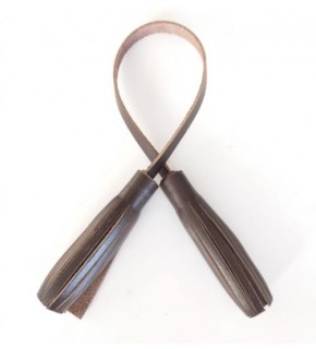 Çanta Aksesuar Gerçek Deri İkili Düz Püskül Kahverengi