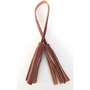 Çanta Aksesuar Gerçek Deri İkili Düz Püskül Kızıl Kahve Renk