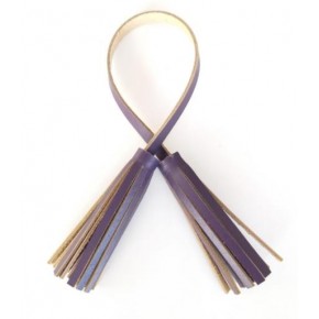 Çanta Aksesuar Gerçek Deri İkili Düz Püskül Mor