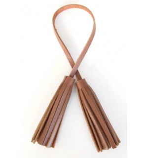 Çanta Aksesuar Gerçek Deri İkili Düz Püskül Sütlü Kahve