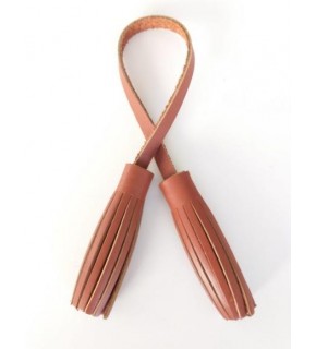 Çanta Aksesuar Gerçek Deri İkili Düz Püskül Taba Renk