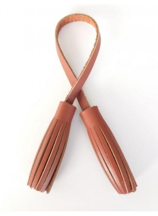 Çanta Aksesuar Gerçek Deri İkili Düz Püskül Taba Renk