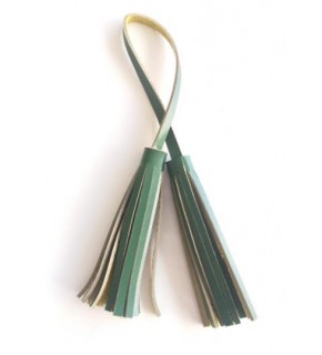 Çanta Aksesuar Gerçek Deri İkili Düz Püskül Yeşil Renk