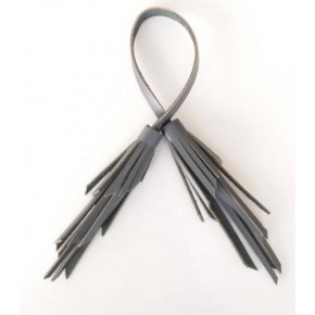 Çanta Aksesuar Gerçek Deri İkili Zig Zag Püskül Gri Renk