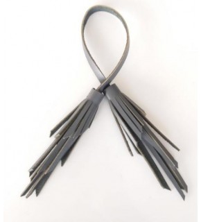 Çanta Aksesuar Gerçek Deri İkili Zig Zag Püskül Gri Renk