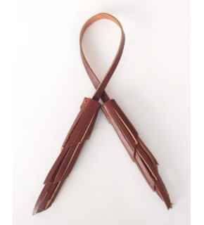 Çanta Aksesuar Gerçek Deri İkili Zig Zag Püskül Kızıl Kahve Renk