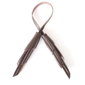 Çanta Aksesuar Gerçek Deri İkili Zig Zag Püskül Koyu Kahve Renk