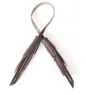 Çanta Aksesuar Gerçek Deri İkili Zig Zag Püskül Koyu Kahve Renk