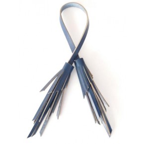 Çanta Aksesuar Gerçek Deri İkili Zig Zag Püskül Lacivert Renk