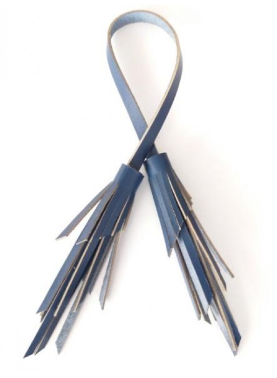 Çanta Aksesuar Gerçek Deri İkili Zig Zag Püskül Lacivert Renk