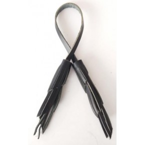 Çanta Aksesuar Gerçek Deri İkili Zig Zag Püskül Siyah Renk