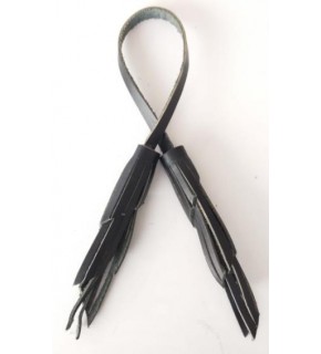 Çanta Aksesuar Gerçek Deri İkili Zig Zag Püskül Siyah Renk