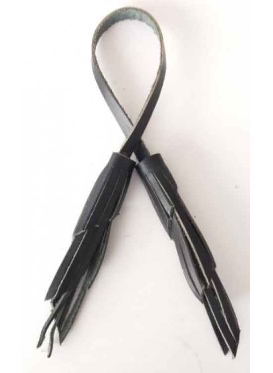 Çanta Aksesuar Gerçek Deri İkili Zig Zag Püskül Siyah Renk