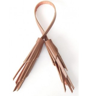 Çanta Aksesuar Gerçek Deri İkili Zig Zag Püskül Sütlü Kahve Renk