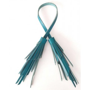 Çanta Aksesuar Gerçek Deri İkili Zig Zag Püskül Turkuaz Renk