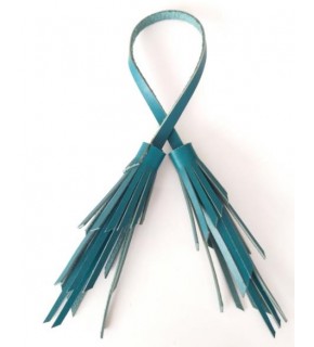 Çanta Aksesuar Gerçek Deri İkili Zig Zag Püskül Turkuaz Renk