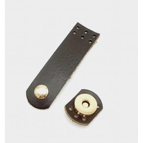Çanta Aksesuar Gerçek Deri Kahverengi Mini Kapak 8X2,3 Cm Light Gold Metalli
