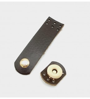Çanta Aksesuar Gerçek Deri Kahverengi Mini Kapak 8X2,3 Cm Light Gold Metalli