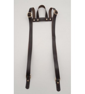 Çanta Aksesuar Gerçek Deri Kahverengi Sırt Çanta Sapı Light Gold Metalli