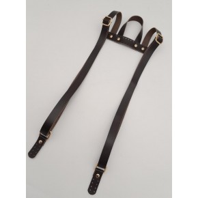 Çanta Aksesuar Gerçek Deri Kahverengi Sırt Çanta Sapı Light Gold Metalli