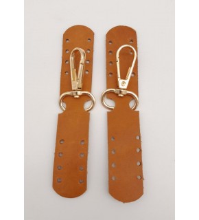 Çanta Aksesuar Gerçek Deri Kanatlı Kancalı Böce Açık Taba Light Gold Metalli