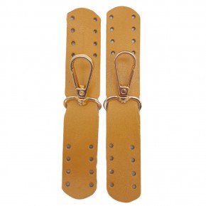 Çanta Aksesuar Gerçek Deri Kanatlı Kancalı Böce Hardal Renk Light Gold Metalli