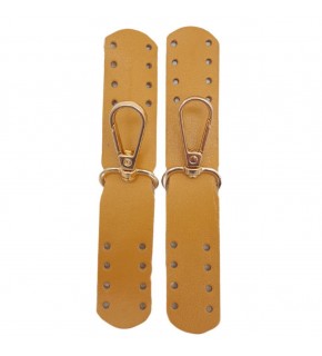 Çanta Aksesuar Gerçek Deri Kanatlı Kancalı Böce Hardal Renk Light Gold Metalli