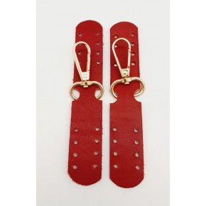 Çanta Aksesuar Gerçek Deri Kanatlı Kancalı Böce Kırmızı Light Gold Metalli