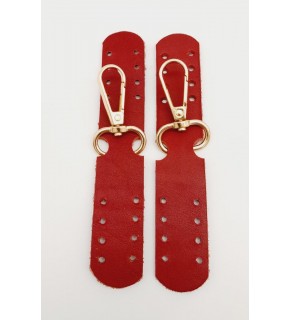 Çanta Aksesuar Gerçek Deri Kanatlı Kancalı Böce Kırmızı Light Gold Metalli