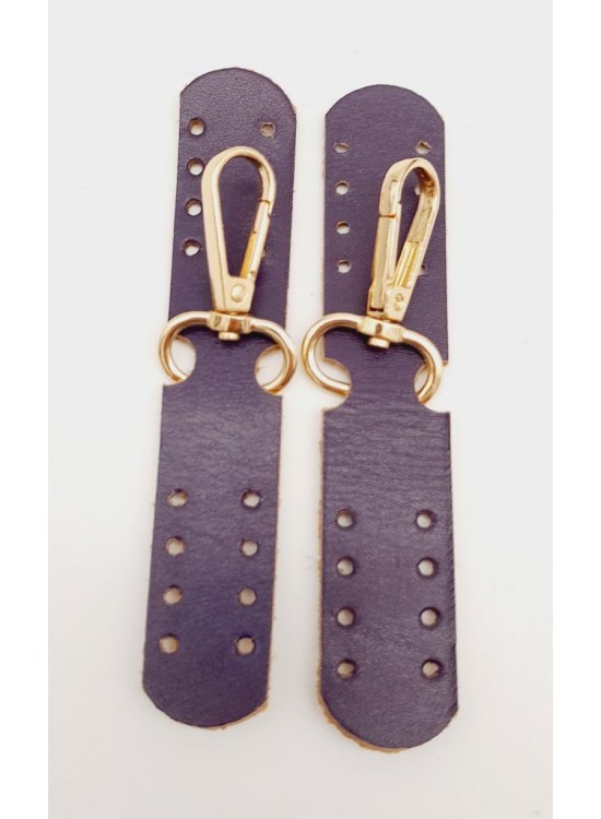 Çanta Aksesuar Gerçek Deri Kanatlı Kancalı Böce Mor Light Gold Metalli