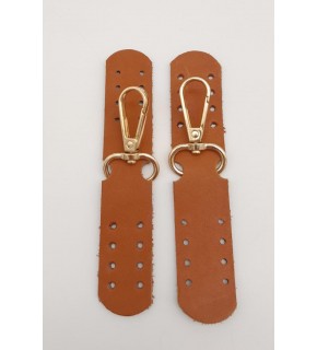 Çanta Aksesuar Gerçek Deri Kanatlı Kancalı Böce Taba Light Gold Metalli