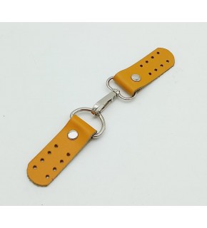 Çanta Aksesuar Gerçek Deri Kancalı Böce (Kilit) Hardal Gümüş Metalli