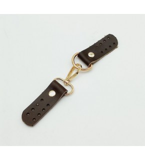 Çanta Aksesuar Gerçek Deri Kancalı Böce (Kilit) Kahverengi Light Gold Metalli