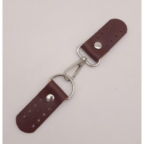 Çanta Aksesuar Gerçek Deri Kancalı Böce (Kilit) Kızıl Kahve Gümüş Metalli