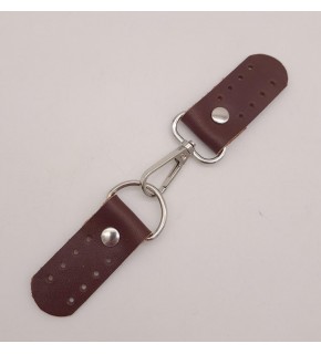 Çanta Aksesuar Gerçek Deri Kancalı Böce (Kilit) Kızıl Kahve Gümüş Metalli