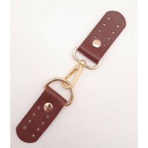 Çanta Aksesuar Gerçek Deri Kancalı Böce (Kilit) Kızıl Kahve Light Gold Metalli