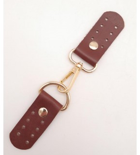Çanta Aksesuar Gerçek Deri Kancalı Böce (Kilit) Kızıl Kahve Light Gold Metalli