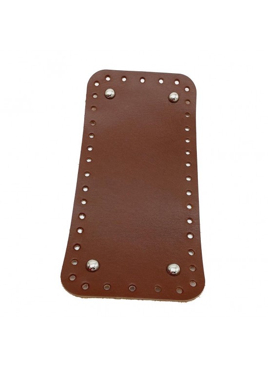 Çanta Aksesuar Gerçek Deri Kızıl Kahve 25X12 cm Dikdörtgen Gümüş Metalli Çanta Tabanı