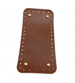 Çanta Aksesuar Gerçek Deri Kızıl Kahve 25X12 cm Dikdörtgen Light Gold Metalli Çanta Tabanı