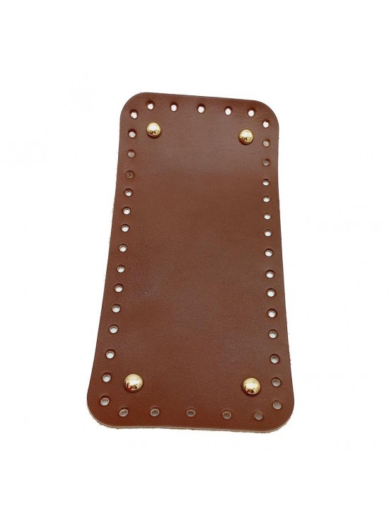 Çanta Aksesuar Gerçek Deri Kızıl Kahve 25X12 cm Dikdörtgen Light Gold Metalli Çanta Tabanı