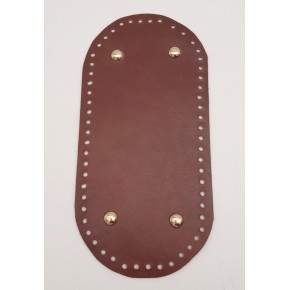 Çanta Aksesuar Gerçek Deri Kızıl Kahve 25X12 cm Oval Light Gold Metalli Çanta Tabanı