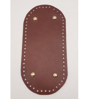 Çanta Aksesuar Gerçek Deri Kızıl Kahve 25X12 cm Oval Light Gold Metalli Çanta Tabanı