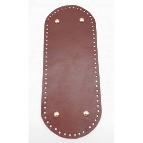 Çanta Aksesuar Gerçek Deri Kızıl Kahve 30X12 cm Oval Light Gold Metalli Çanta Tabanı